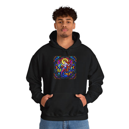 Unisex Heavy Blend™ Hooded Sweatshirt with glass Aquarius zodiac design