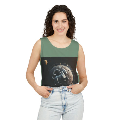 Unisex Garment-Dyed, Tank Top, Aries Design, Planet Animal, 100% Ringspun US cotton