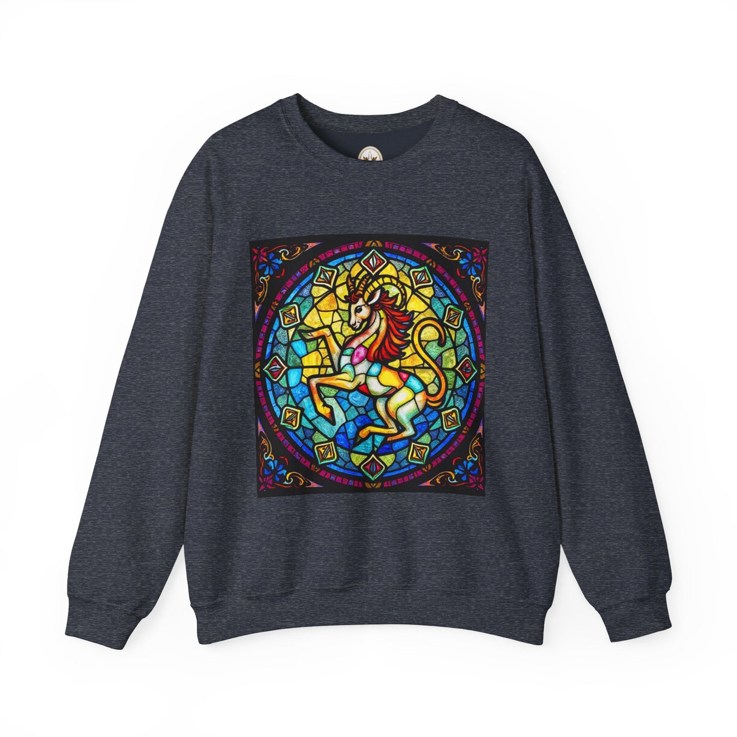 Unisex Heavy Blend™ Crewneck Sweatshirt, Glass, Capricorn Zodiac Design