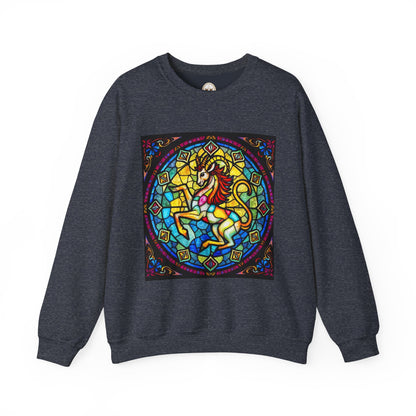 Unisex Heavy Blend™ Crewneck Sweatshirt, Glass, Capricorn Zodiac Design