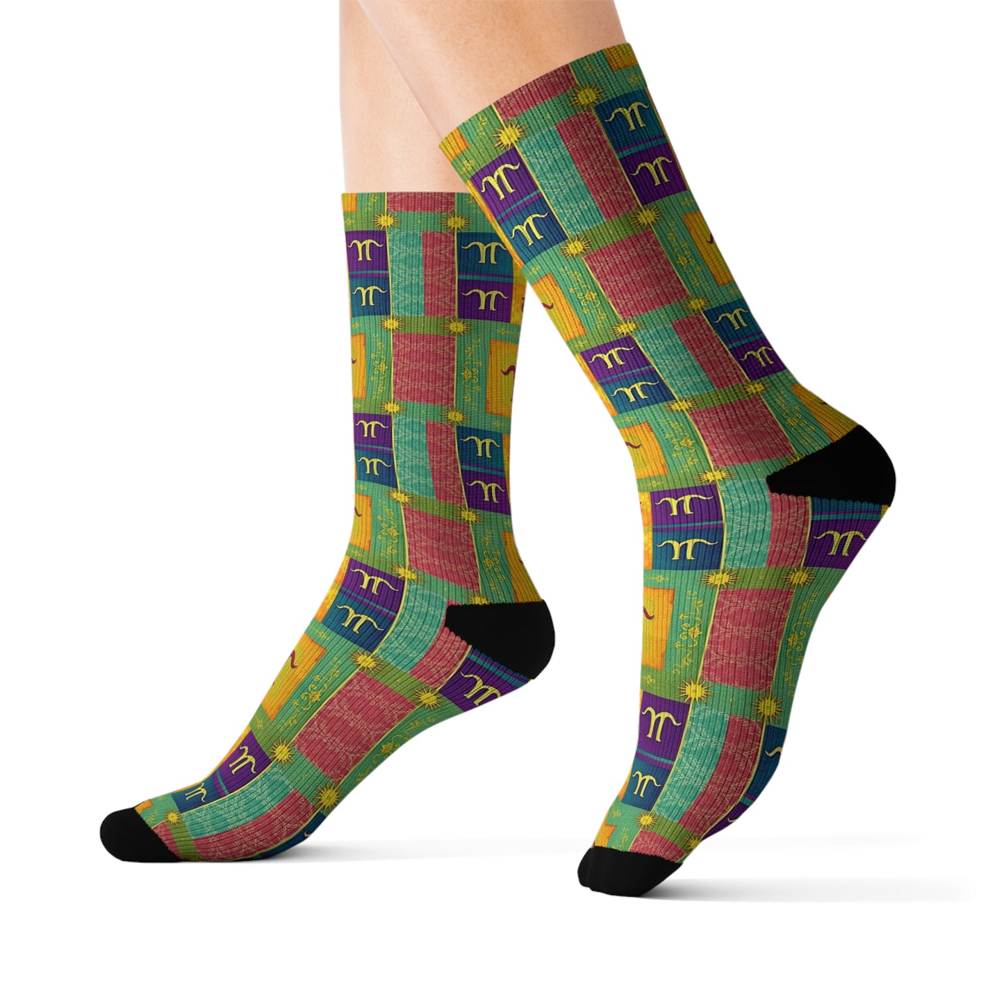 Sublimation Socks, Aquarius, Zodiac, Shapes Pattern
