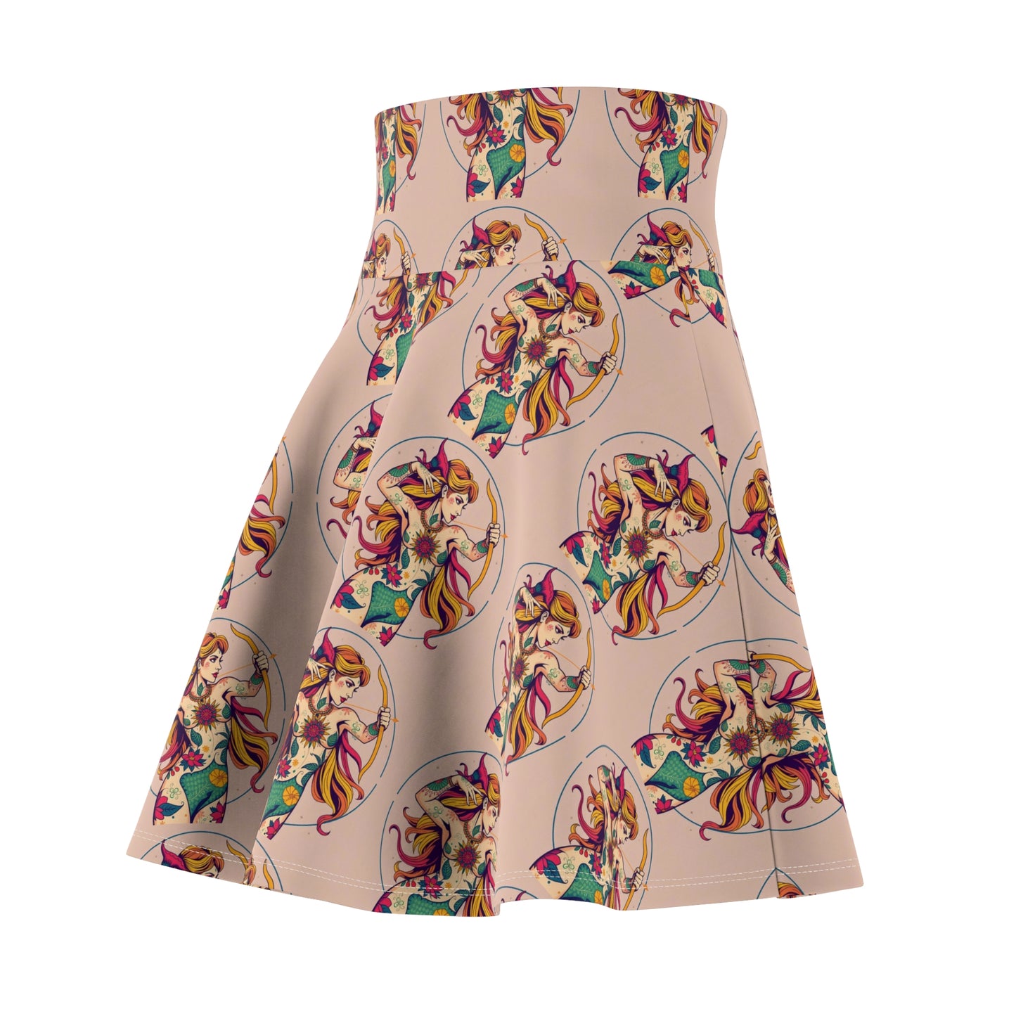 Women's Skater Skirt, (AOP), Sagittarius, Zodiac, Sexy Pattern