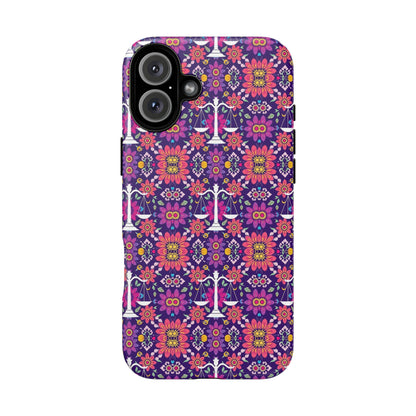 Tough Cases, Libra, Zodiac v4, Flower Pattern