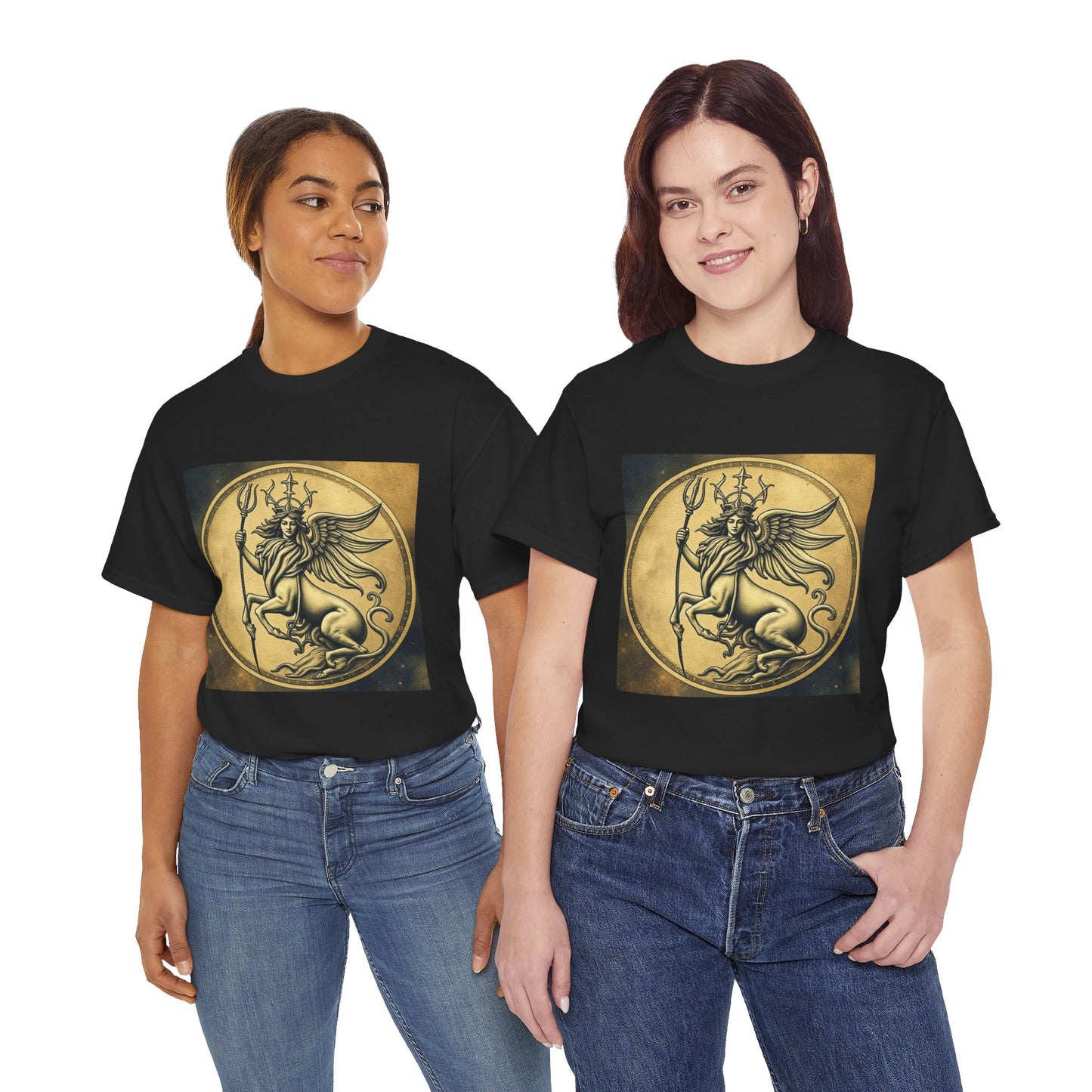 Unisex Heavy Cotton T-Shirt, Angel Animal, Virgo Zodiac Design