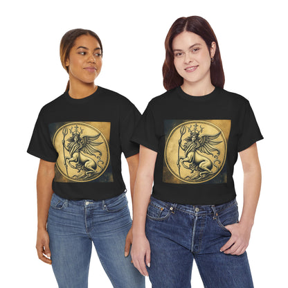 Unisex Heavy Cotton T-Shirt, Angel Animal, Virgo Zodiac Design