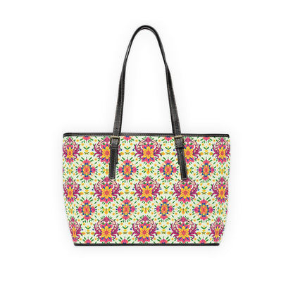Leather Shoulder Bag, Cancer, Zodiac v2, Flower Pattern
