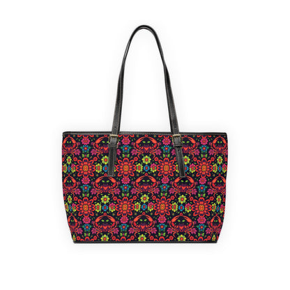 Leather Shoulder Bag, Cancer, Zodiac v1, Flower Pattern
