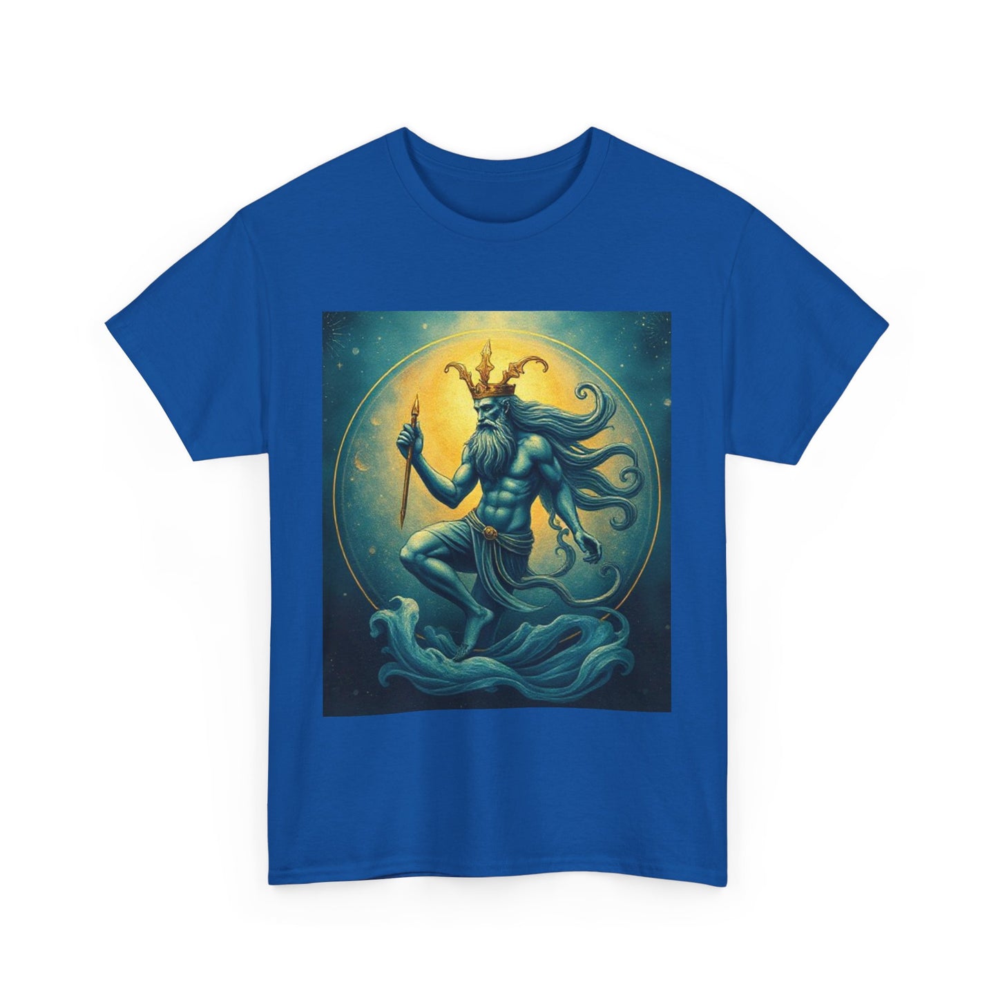 Unisex Heavy Cotton T-Shirt, Aquarius God 1, Zodiac Design
