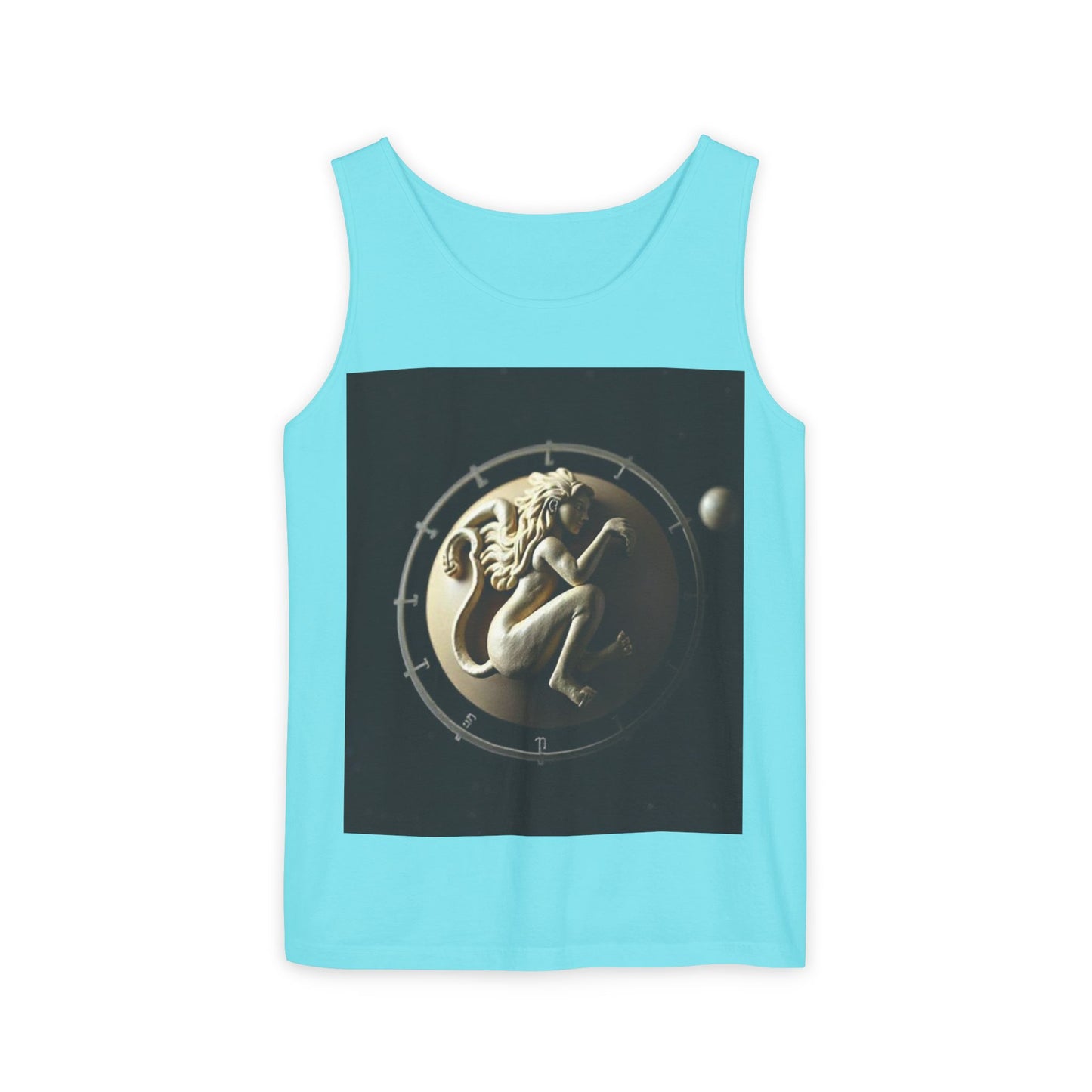 Unisex Garment-Dyed, Tank Top, Virgo Design, Planet Symbol, 100% US cotton