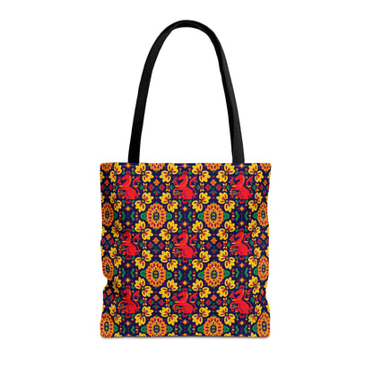 Tote Bag (AOP), Virgo, Zodiac, Flower Pattern
