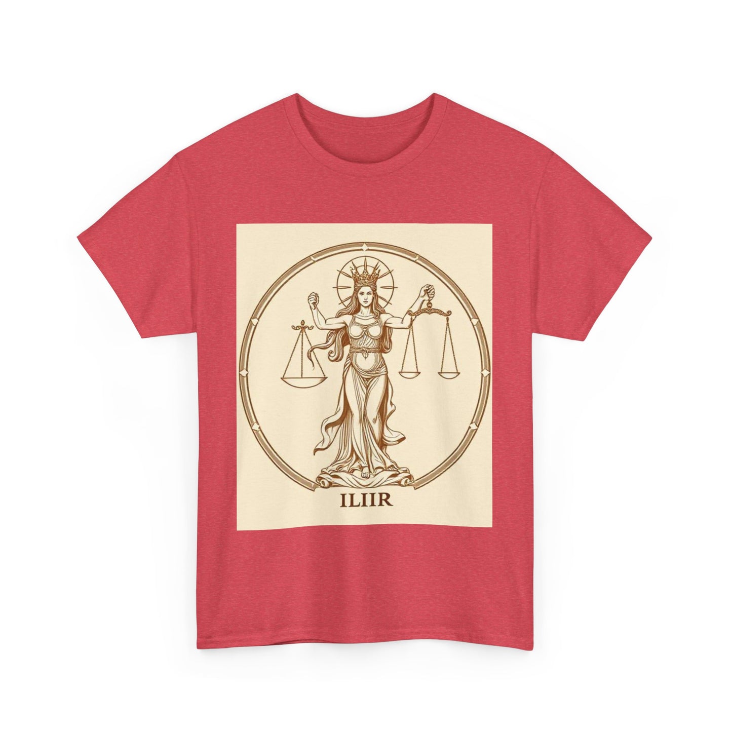 Unisex Heavy Cotton T-Shirt, Libra Goddess, Zodiac Design