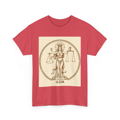 Unisex Heavy Cotton T-Shirt, Libra Goddess, Zodiac Design