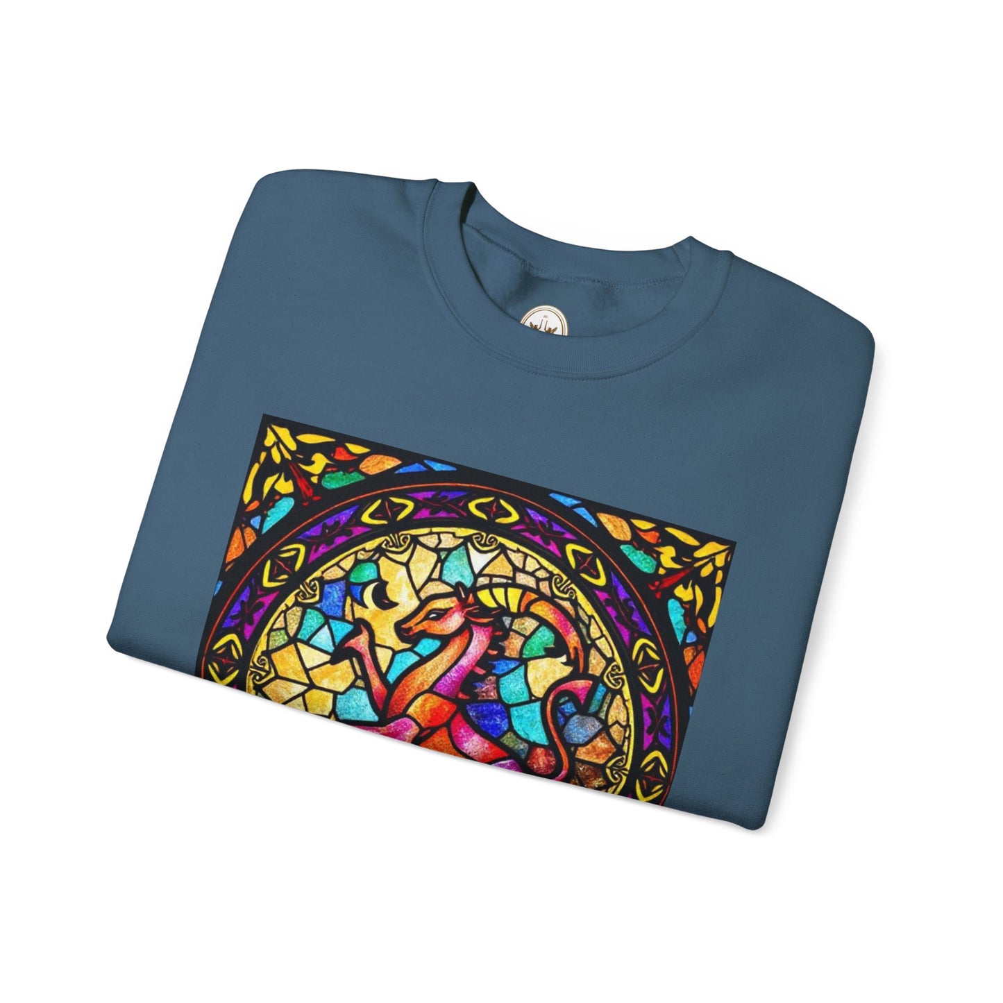 Unisex Heavy Blend™ Crewneck Sweatshirt, Glass, Aries Zodiac Design