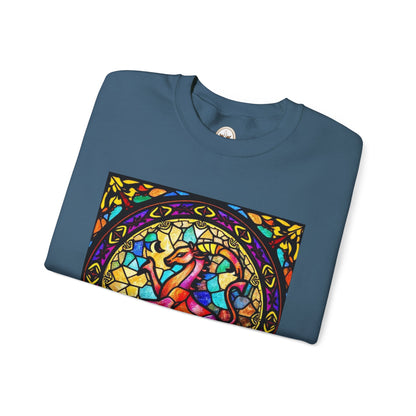 Unisex Heavy Blend™ Crewneck Sweatshirt, Glass, Aries Zodiac Design