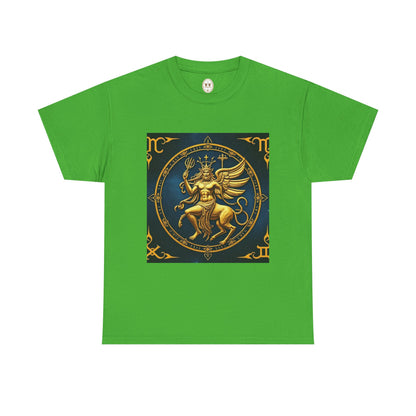 Unisex Heavy Cotton T-Shirt, Gold Angel, Symbol, Virgo Zodiac Design