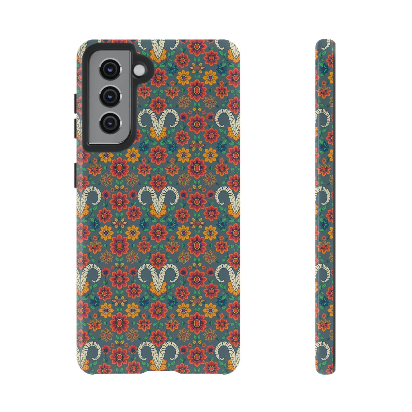 Tough Cases, Aries, Zodiac v3, Flower Pattern