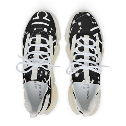 Men's Mesh Sneakers, Libra Zodiac Sign, AOP, Black