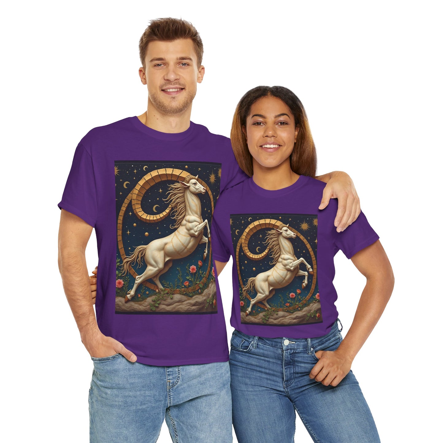Unisex Heavy Cotton T-Shirt, Aries Animal. Zodiac Design