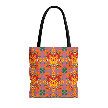 Tote Bag (AOP), Aries, Zodiac v1, Flower Pattern