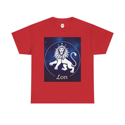 Unisex Heavy Cotton T-Shirt, Space Lion v1, Leo Zodiac Design