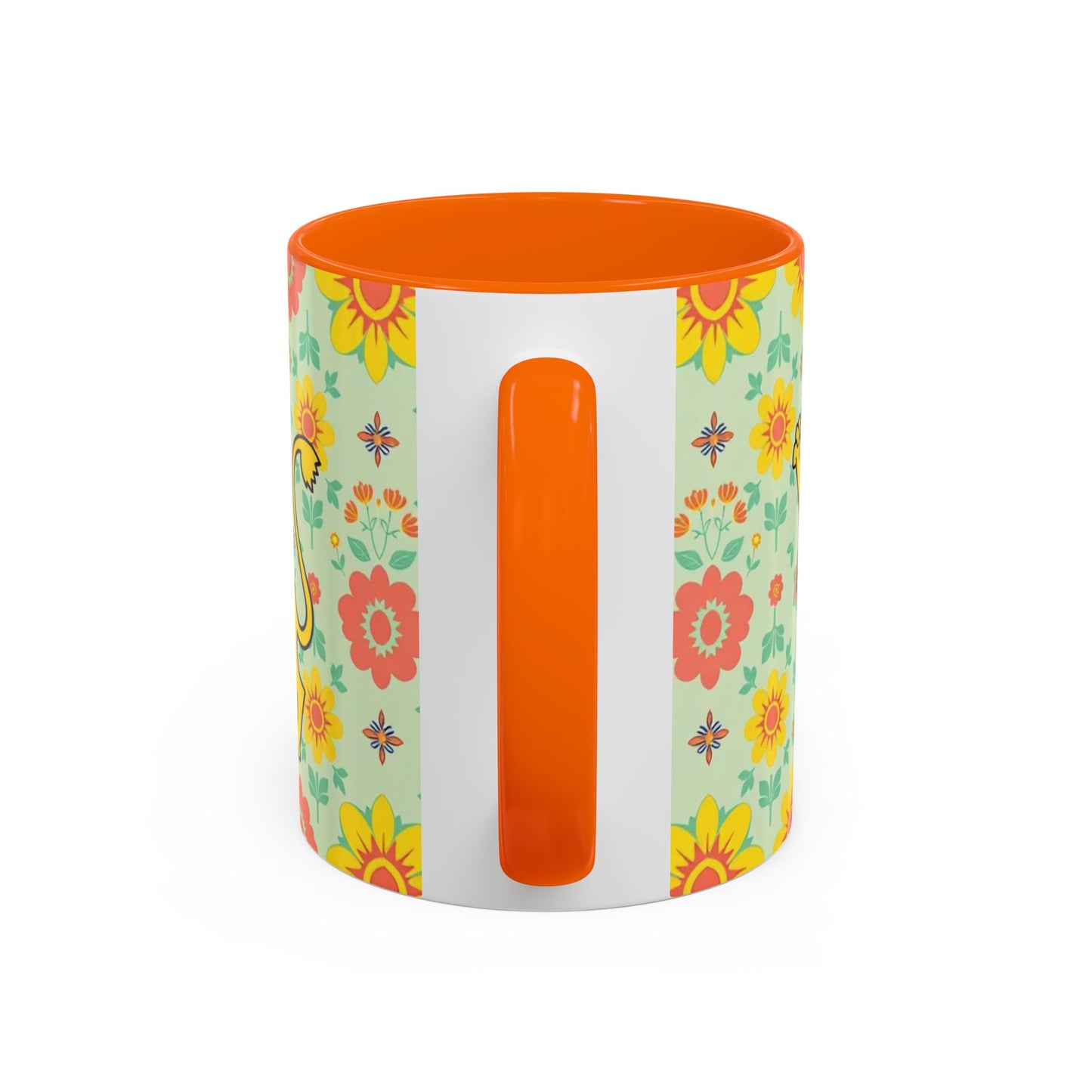 Accent Coffee Mug, Leo, Zodiac v2, Flower Pattern, (11, 15oz)