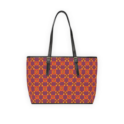 Leather Shoulder Bag, Leo, Zodiac, Shapes Pattern