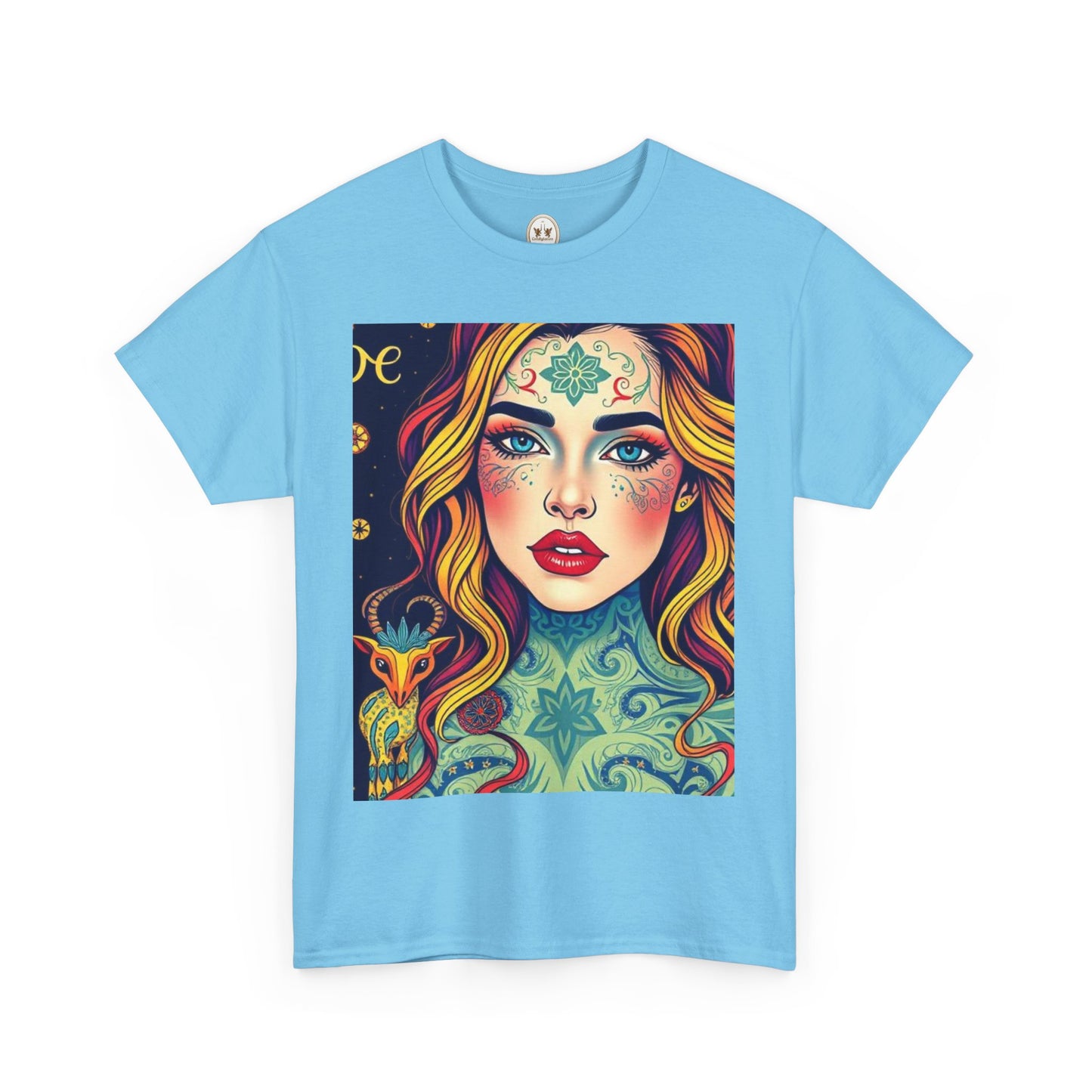 Unisex Heavy Cotton T-Shirt, Aquarius, Zodiac v2, Sexy Art