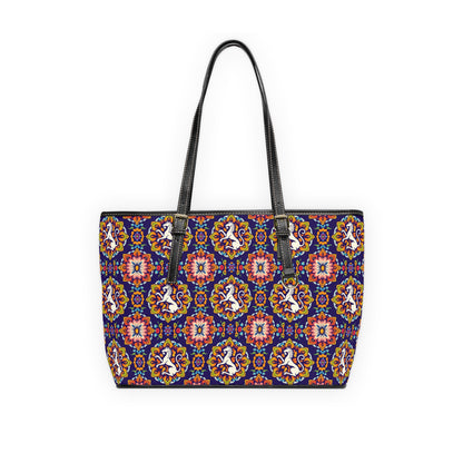 Leather Shoulder Bag, Virgo, Zodiac v2, Flower Pattern