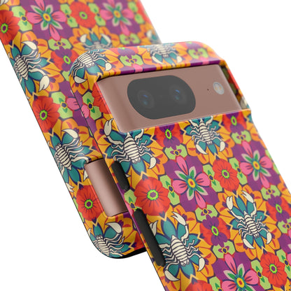 Tough Cases, Scorpio, Zodiac v3, Flower Pattern