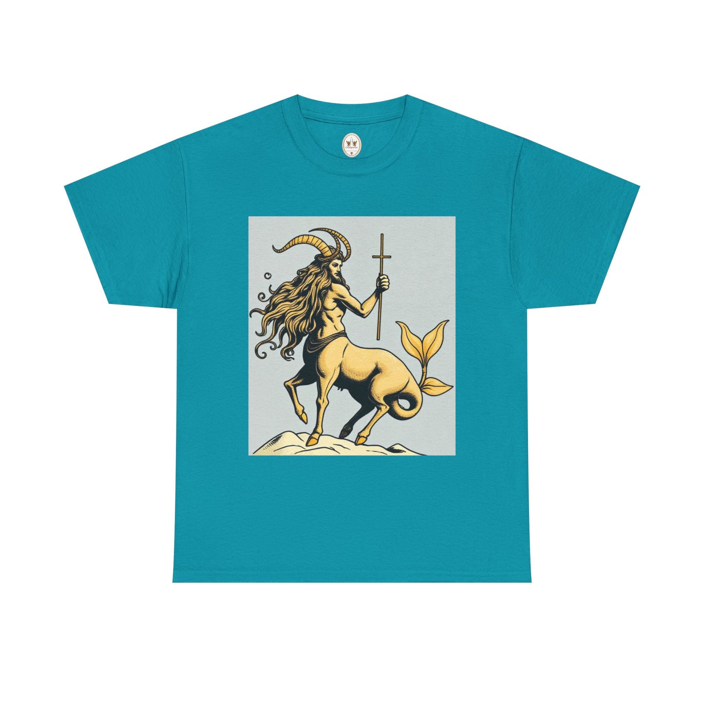 Unisex Heavy Cotton T-Shirt, Capricorn God v2, Zodiac Design