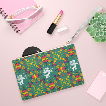 Clutch Bag, Sagittarius, Zodiac v4, Flower Pattern