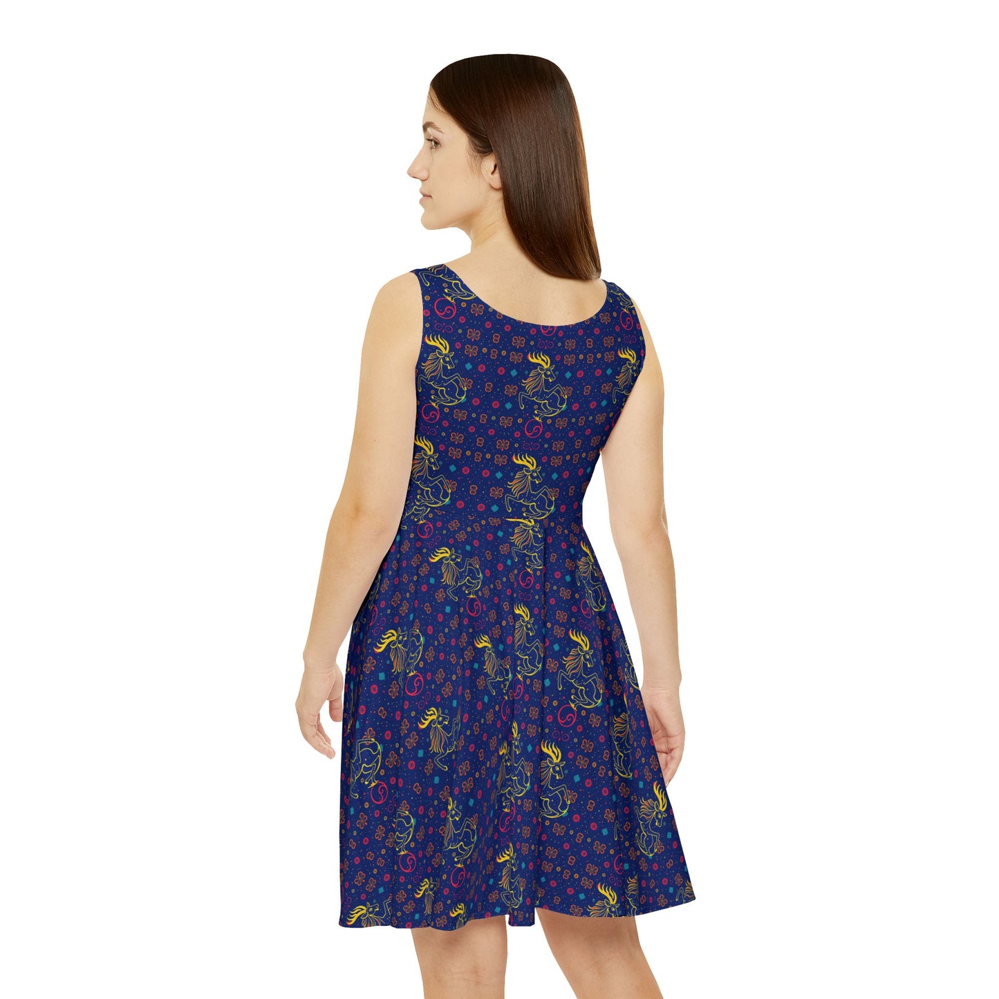 Women's Skater Dress, AOP, Zodiac, Aquarius, Pattern