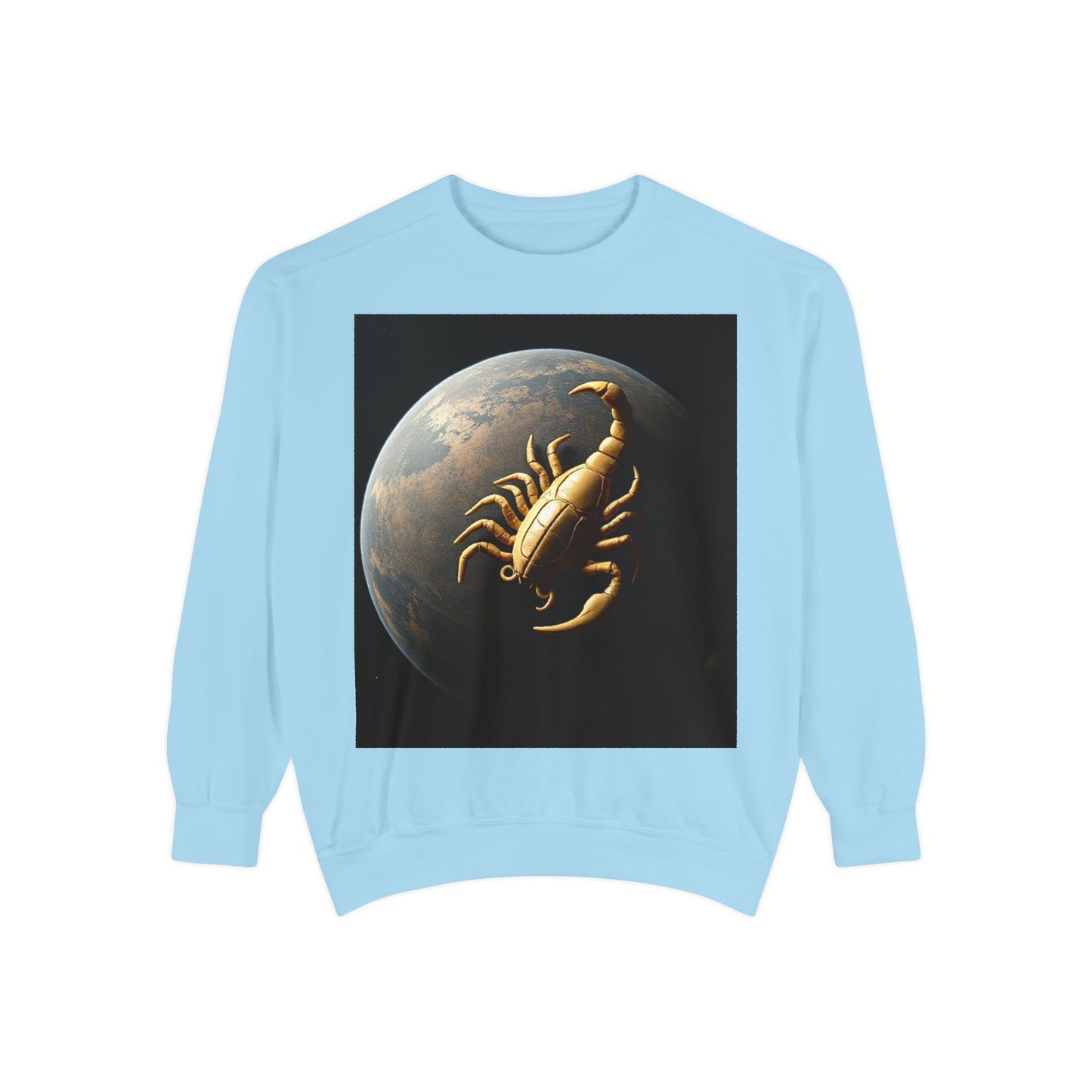 Garment-Dyed Sweatshirt, Unisex, Space Animal Design v1, Scorpio