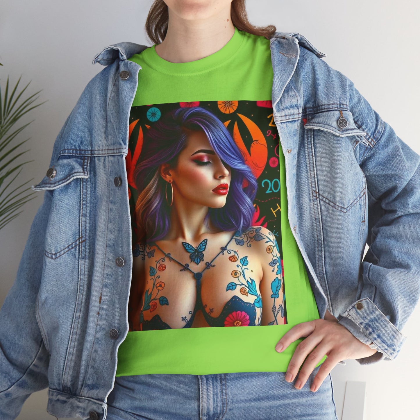 Unisex Heavy Cotton T-Shirt, Cancer, Zodiac, Sexy Art