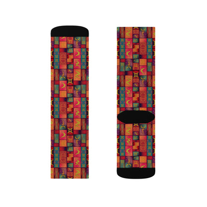 Sublimation Socks, Gemini, Zodiac, Shapes Pattern