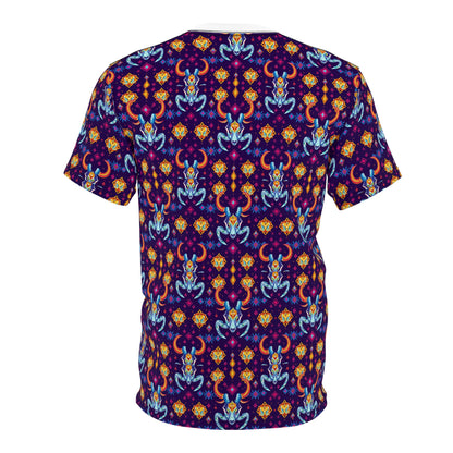 Unisex Cut & Sew T-Shirt, (AOP), Taurus, Zodiac v4, Jewels Pattern