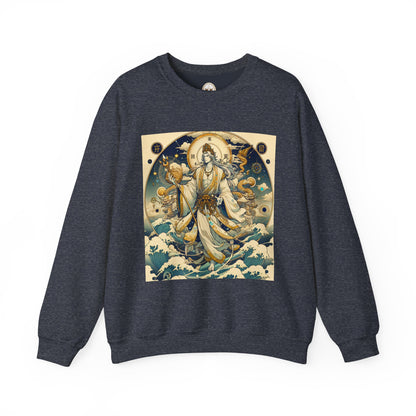 Unisex Heavy Blend™ Crewneck Sweatshirt, Anime Capricorn God,  Zodiac Design