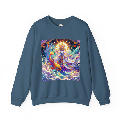 Unisex Heavy Blend™ Crewneck Sweatshirt, Anime Pisces King, Zodiac Design