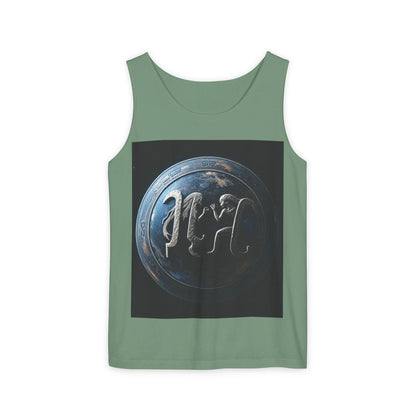 Unisex Garment-Dyed, Tank Top, Gemini Design, Space Symbol , 100% US cotton