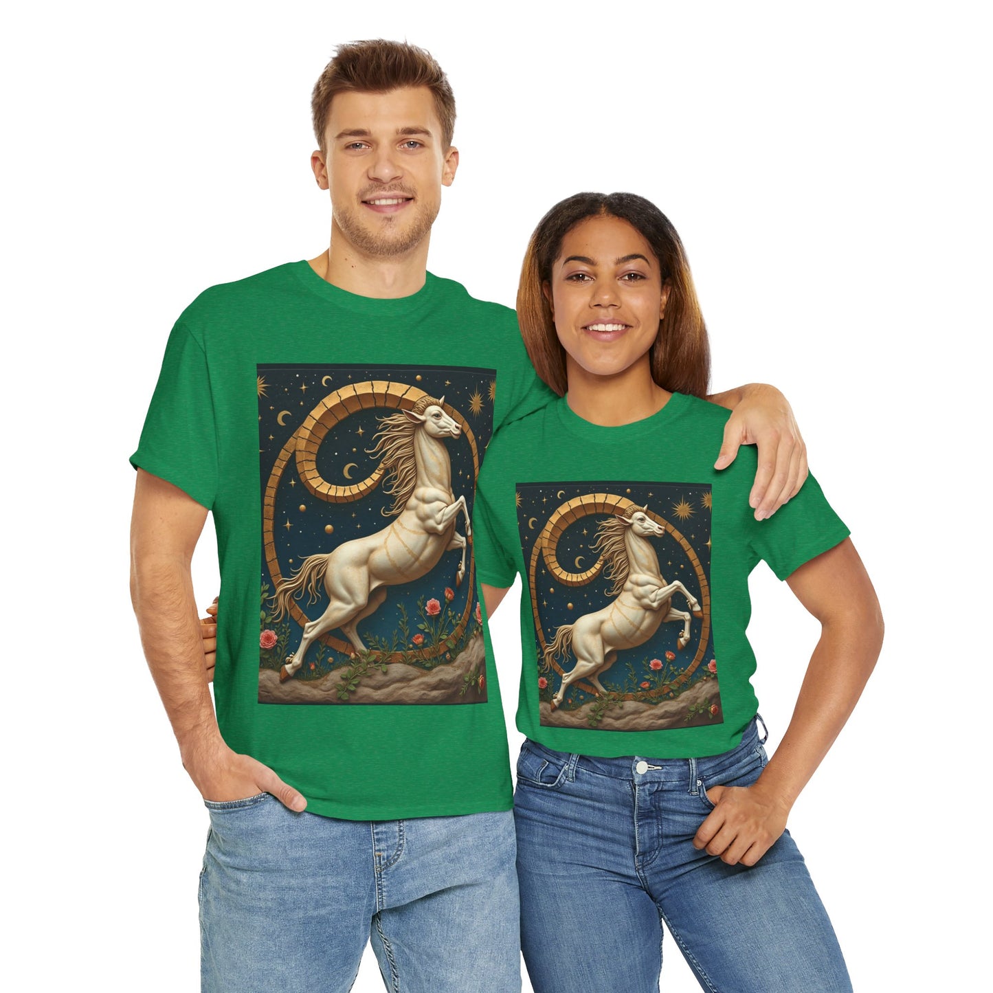 Unisex Heavy Cotton T-Shirt, Aries Animal 1v, Zodiac Design