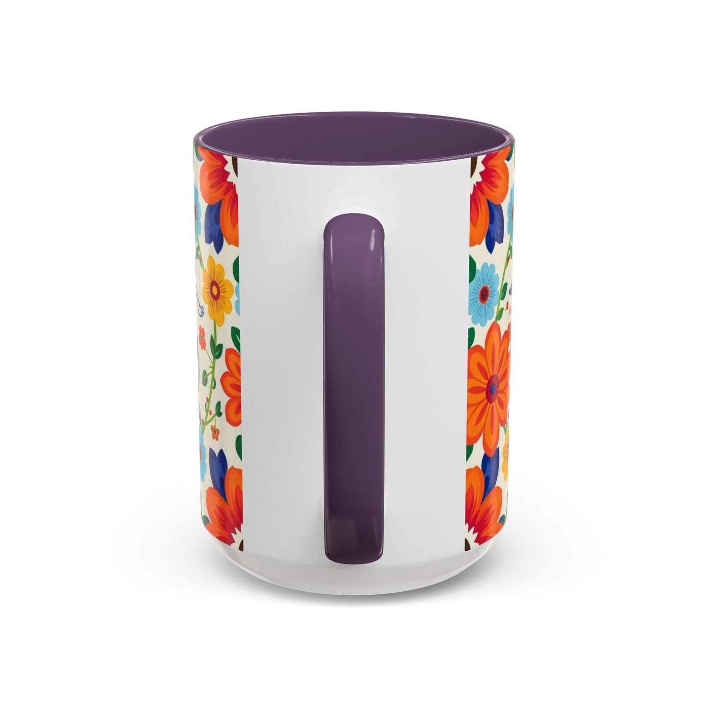Accent Coffee Mug, Virgo, Zodiac v2. Flower Pattern, (11, 15oz)