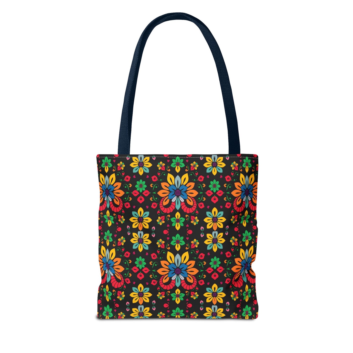 Tote Bag, (AOP), Aries, Zodiac v3, Flower Pattern