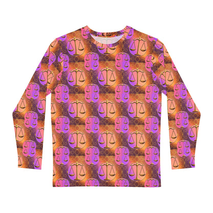 Men's Long Sleeve Shirt, (AOP), Libra, Zodiac, Pattern