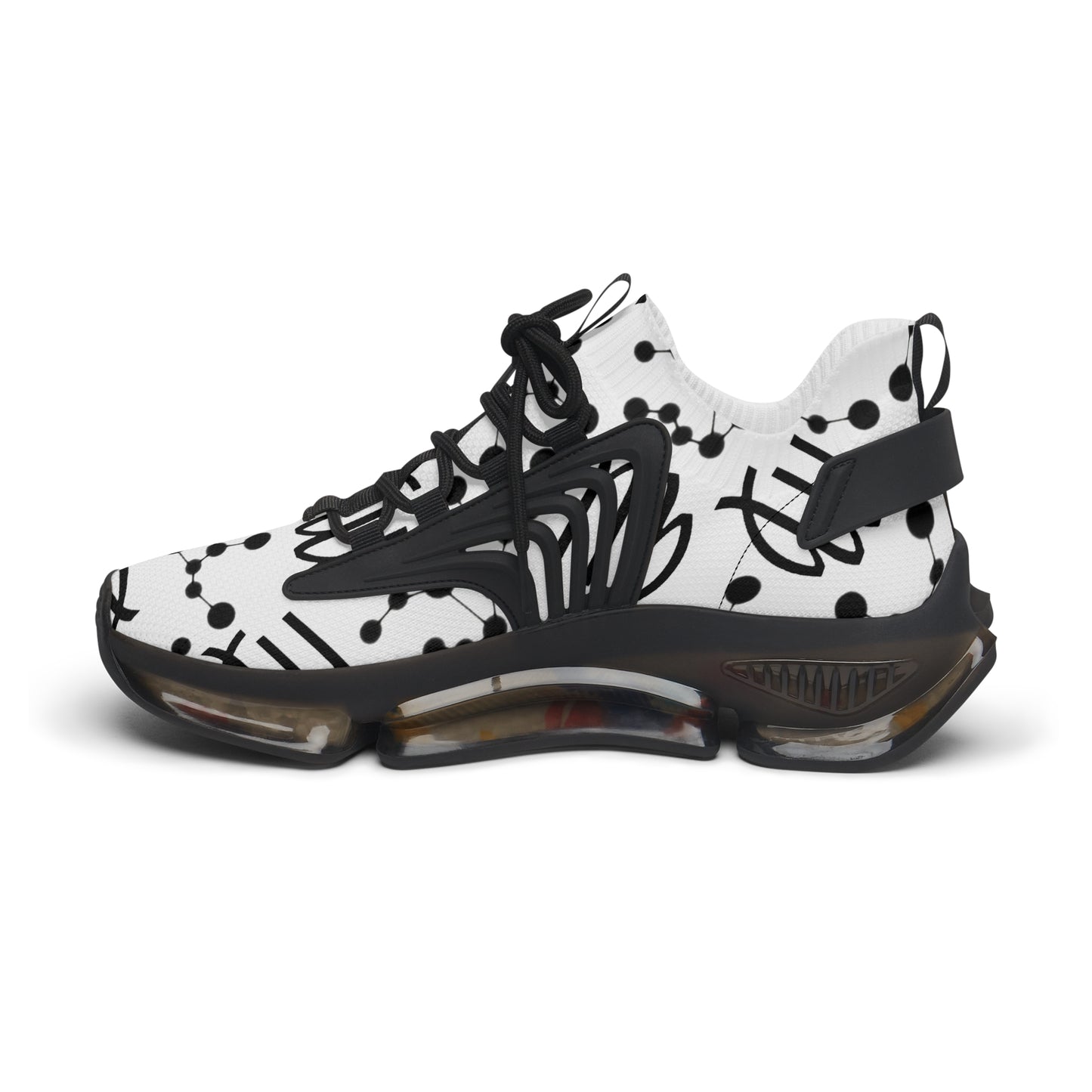 Women's Mesh Sneakers, Constellation & Symbol, Virgo Zodiac Sign, AOP