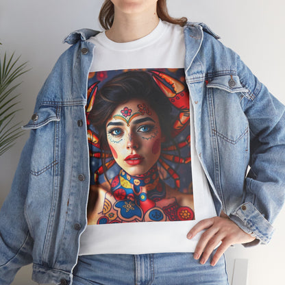 Unisex Heavy Cotton T-Shirt, Cancer, Zodiac v1, Sexy Art