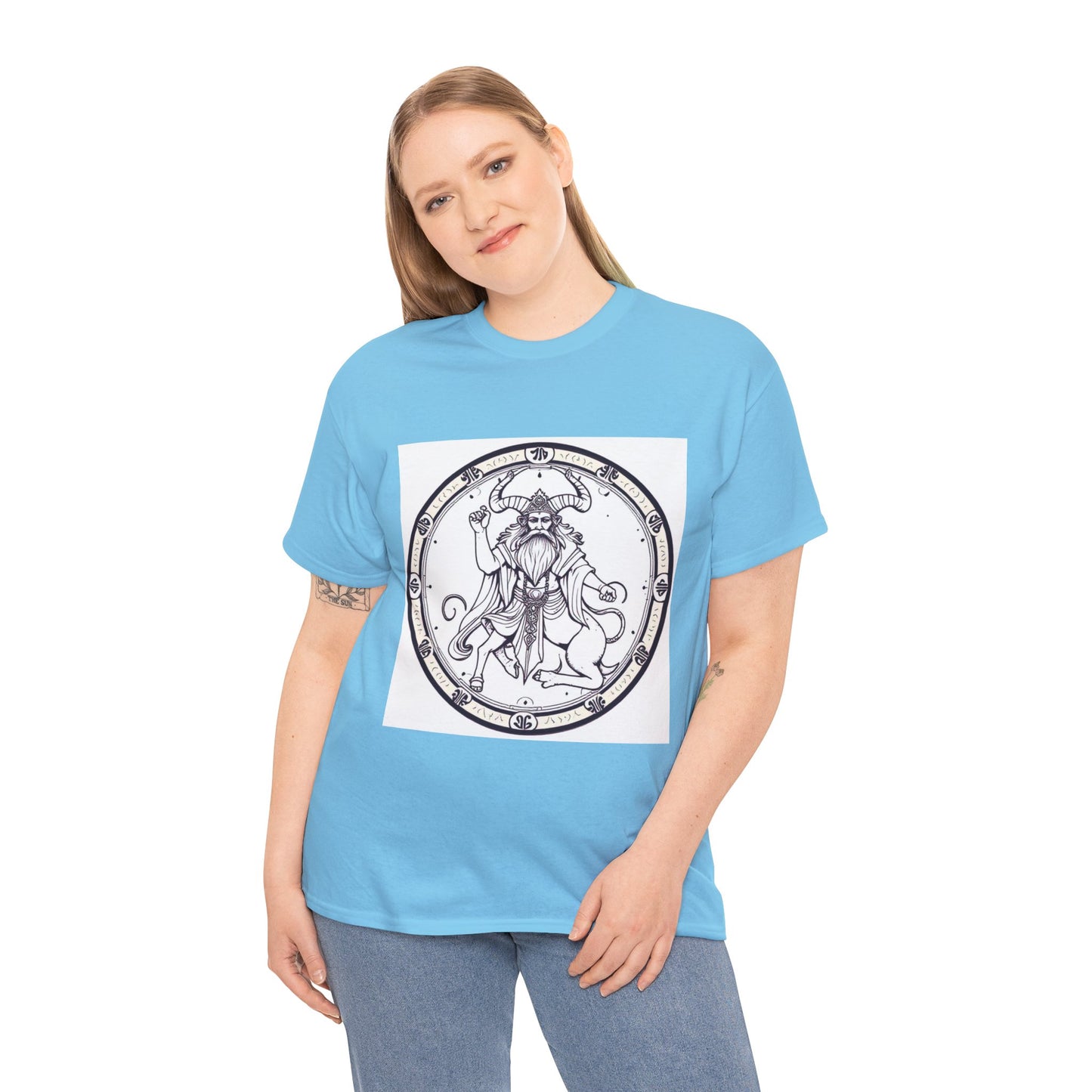 Unisex Heavy Cotton T-Shirt, Bull Centaur, Taurus Zodiac Design