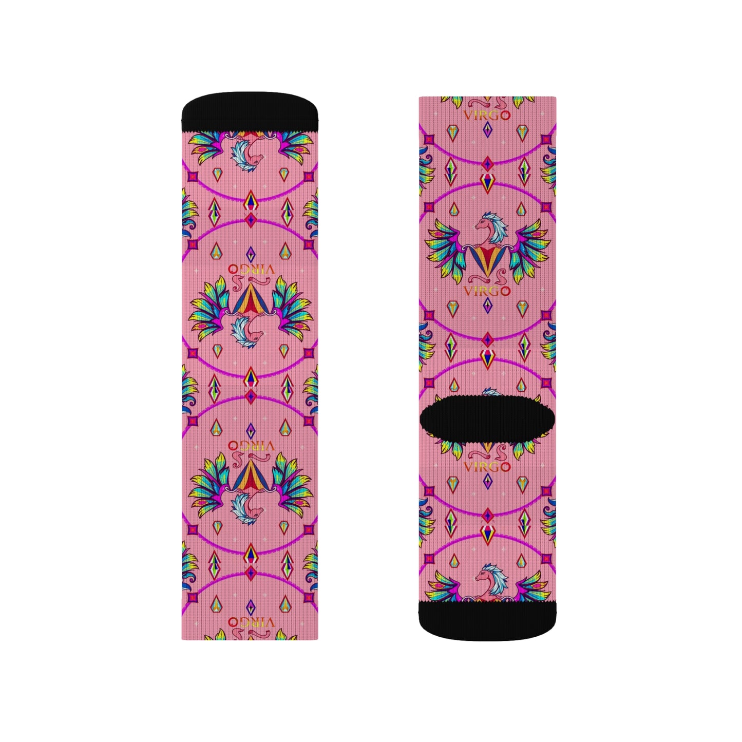 Sublimation Socks, Virgo, Zodiac v2, Jewel Pattern