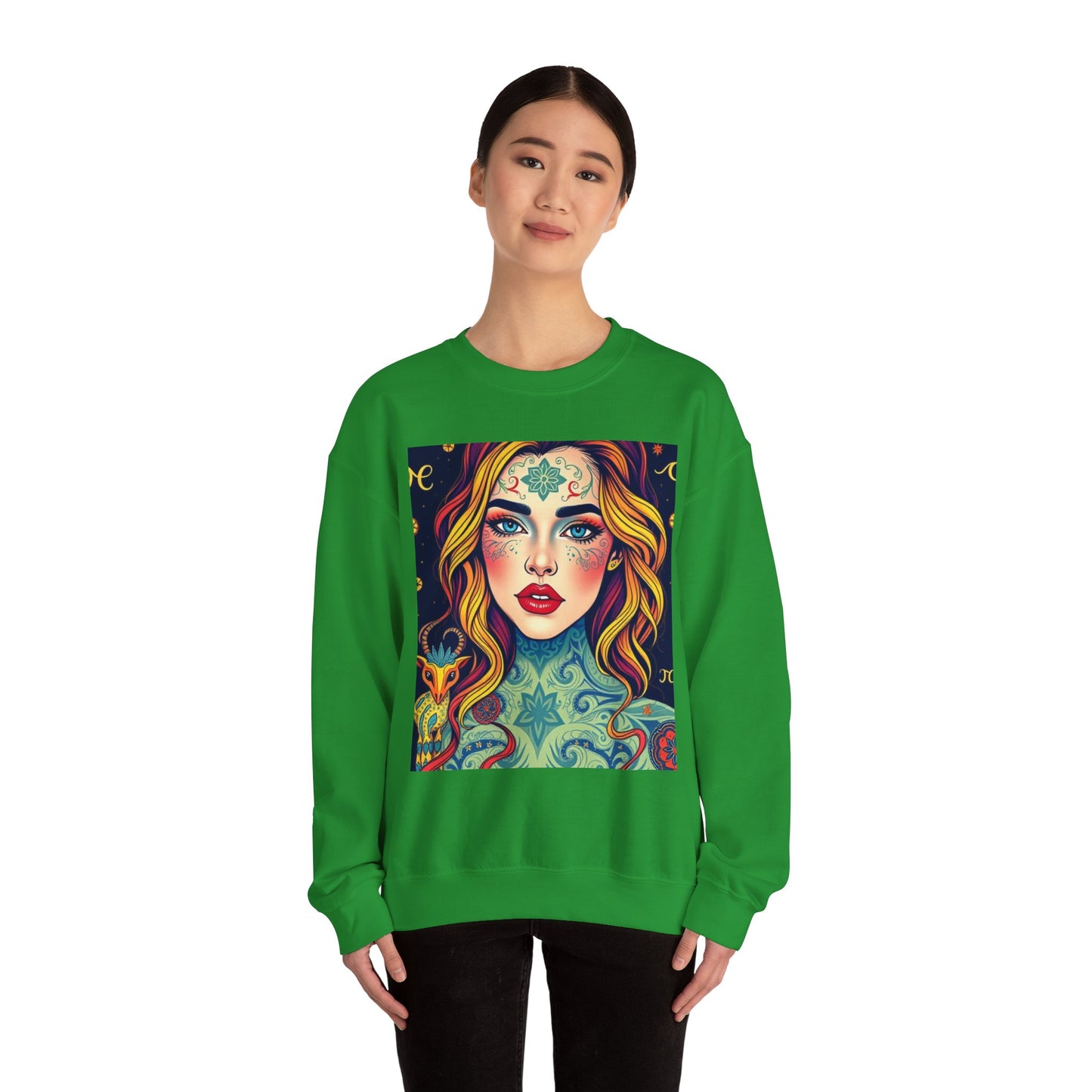 Unisex Heavy Blend™ Crewneck Sweatshirt, Aquarius, Zodiac, Sexy Pattern