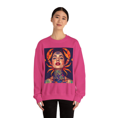Unisex Heavy Blend™ Crewneck Sweatshirt, Cancer, Zodiac v1, Sexy Pattern