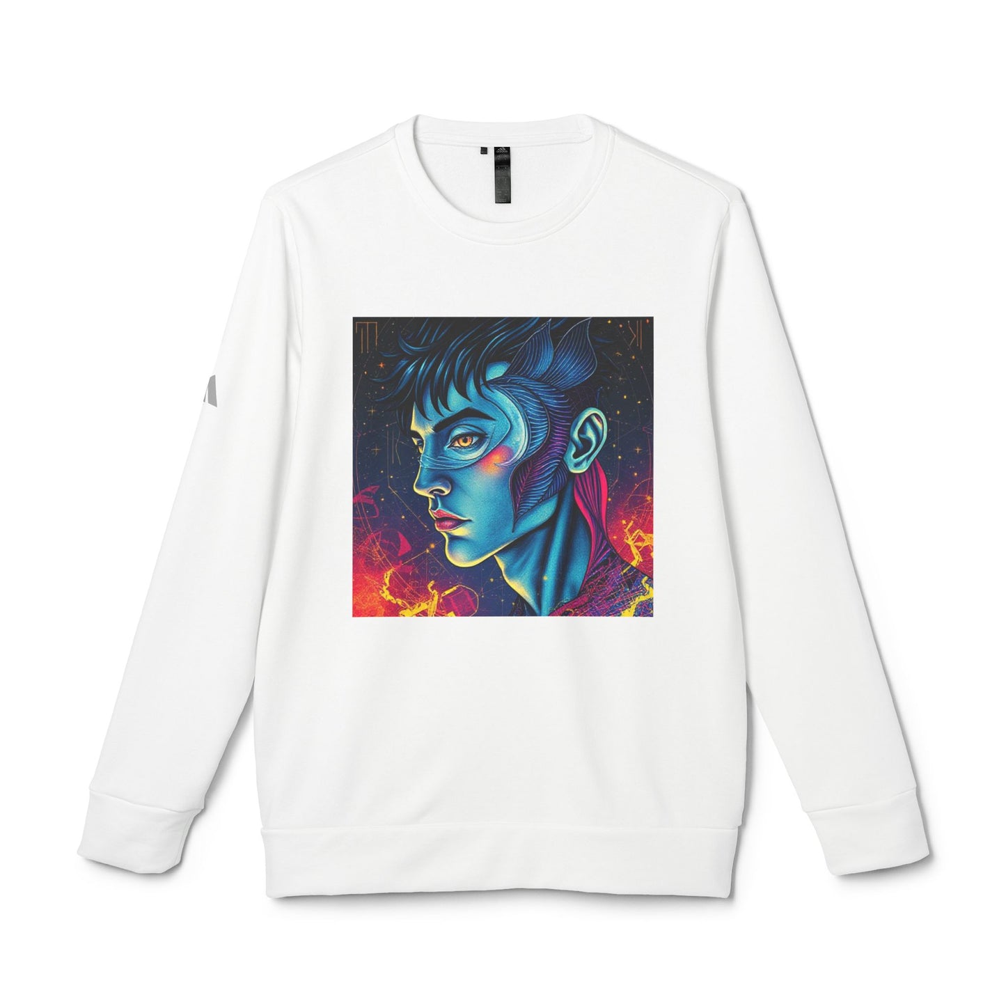 Adidas, Unisex Fleece Crewneck Sweatshirt, Pisces, Pop Art, Zodiac